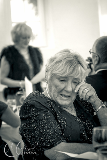 The bride's mom giving a speech