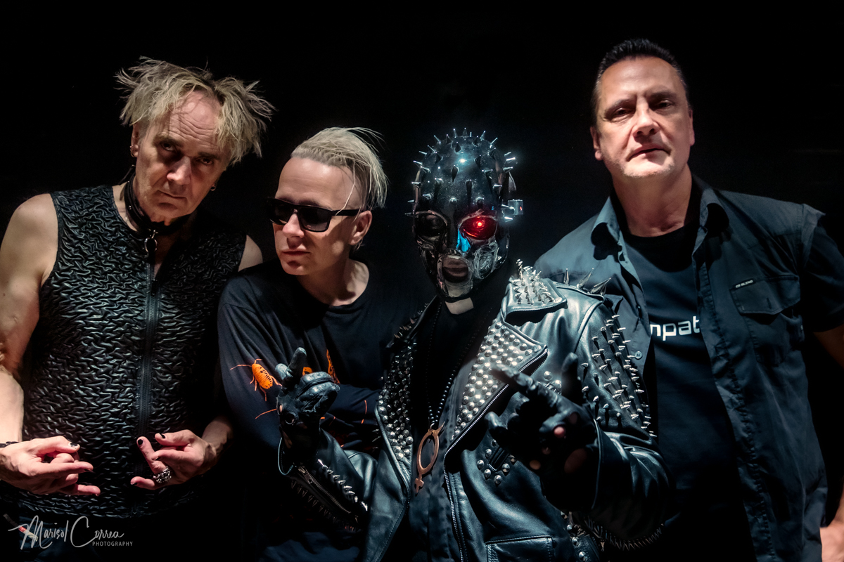 Bill Leeb (Front Line Assembly, Noise Unit, Delerium, Cyberaktif), Tim Sköld (Skold, Marilyn Manson, KMFDM, Shotgun Messiah), Mercury (Priest) & Jürgen Engler (Die Krupps), backstage Malmö 2022